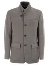 Fay Men Wool Pea Coat In Gray