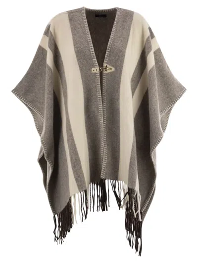 FAY FAY WOOL PONCHO WITH HOOK