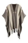 Fay Wool Poncho With Hook In Multi