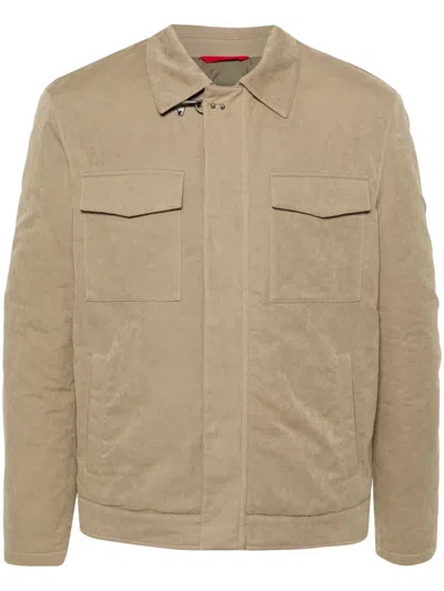 Fay Wool Shirt Jacket In Brown