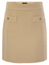 Fay Short Skirt With Boucle Details In Beige