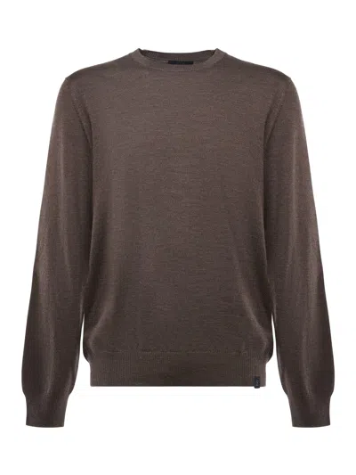 Fay Wool Sweater In Brown