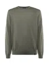 Fay Wool Crewneck Sweater In Green