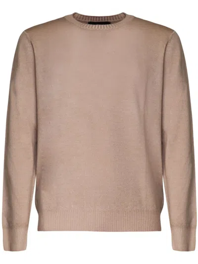 Fay Wool Sweater In Beige