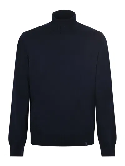 Fay Wool Turtleneck In Blu Scuro