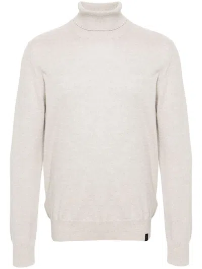 Fay Wool Turtleneck Sweater In 灰色