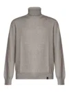 Fay Turtleneck Wool Jumper In Light Brown