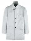 Fay Light Grey Yarn-dyed Wool Blend Fabric Coat In Grey