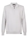 Fay Zip-front Polo Shirt In Neutral