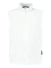 Fay Zip Sleeveless Gilet In White