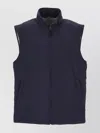 Fay Zippered Sleeveless Vest Pockets In Blue