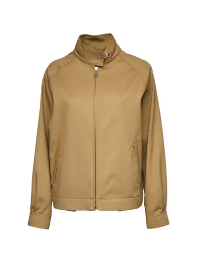 Fay Zip-up Bomber Jacket In Nude