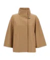Fay Structured Jacket With Pockets And High Collar In Brown
