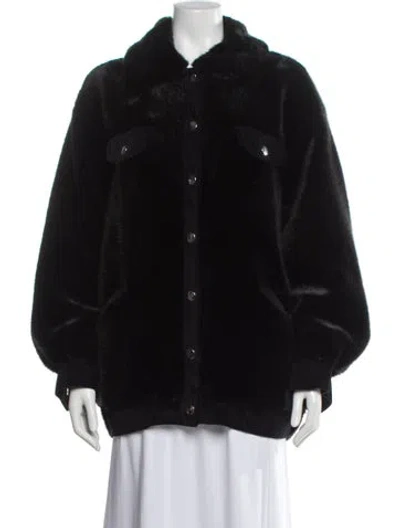 Pre-owned Faz Not Fur Faux Fur Jacket In Black