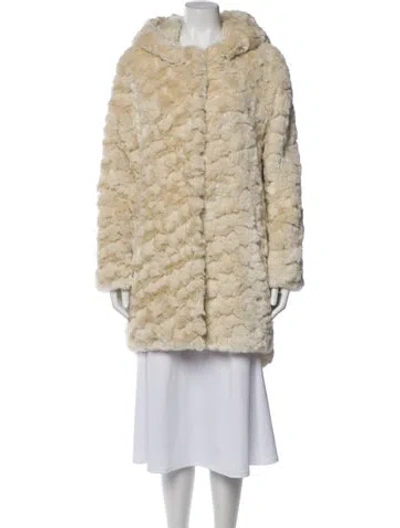 Pre-owned Faz Not Fur Faux Fur Jacket W/ Tags In Neutral