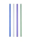 Fazeek 4 Pack Opaque Straws In Blue