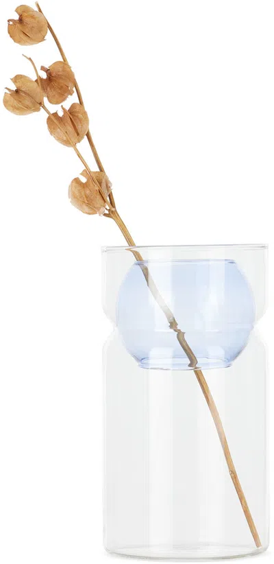 Fazeek Blue Balance Vase In Clear/blue
