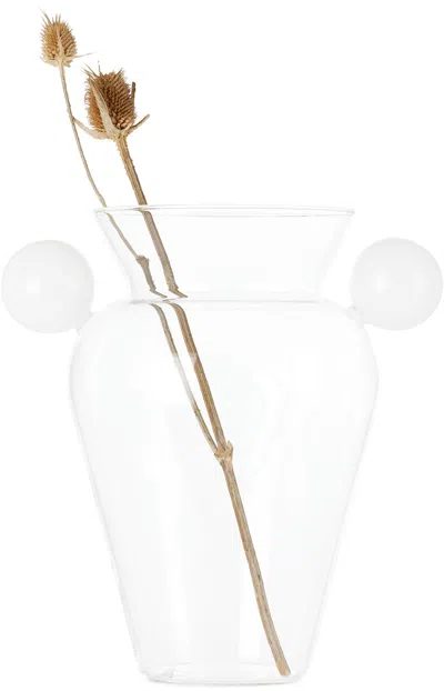 Fazeek Geo Urn Vase In Clear & White
