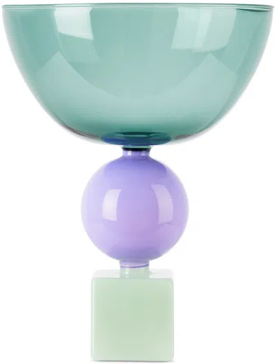 Fazeek Green Geo Bowl In Teal/lilac/jade