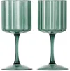 Fazeek Green Wave Wine Glass Set In Teal