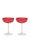 Fazeek Swirl Coupe Glasses Set Of 2 In Red
