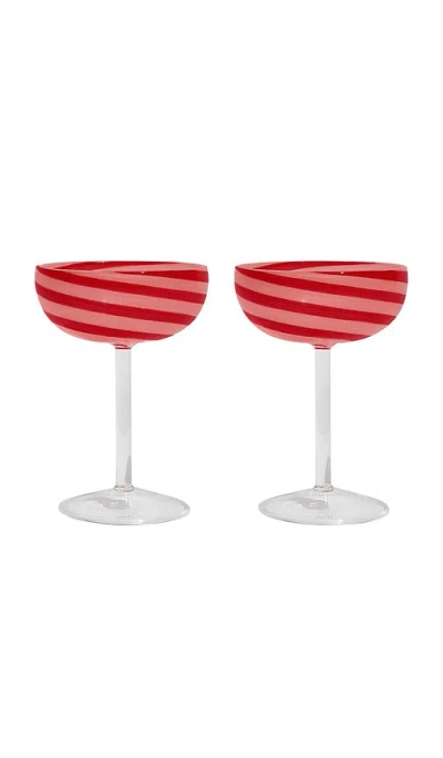 Fazeek Swirl Coupe Glasses Set Of 2 In Red