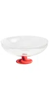 Fazeek Swirl Salad Bowl Red/pink In Transparent
