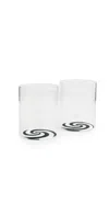 Fazeek Swirl Tumbler Set Of 2 Black/white In White