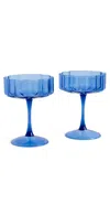 Fazeek Wave Coupe Glasses Set Of 2 Blue In Blue