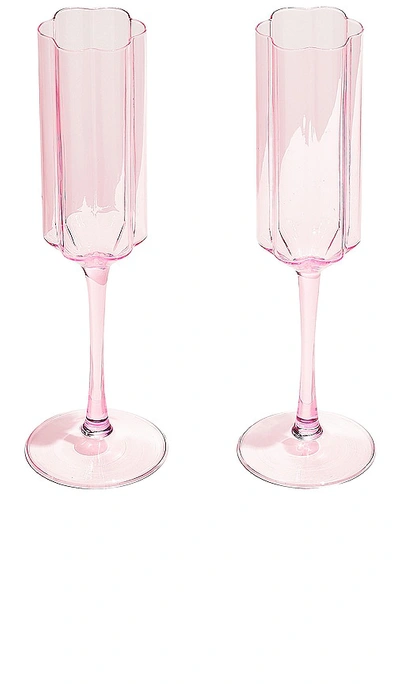 Fazeek Wave Flutes Set Of 2 In Pink