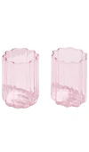 Fazeek Set Of 2 Wave Glasses In 粉色
