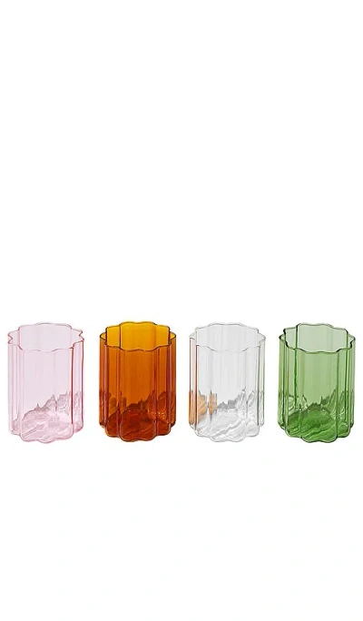 Fazeek Wave Glass Set Of 4 In Multi