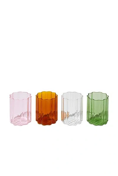Fazeek Wave Glass Set Of 4 In Multi