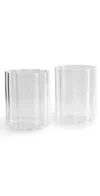Fazeek Wave Glasses Set Of 2 Clear In Transparent
