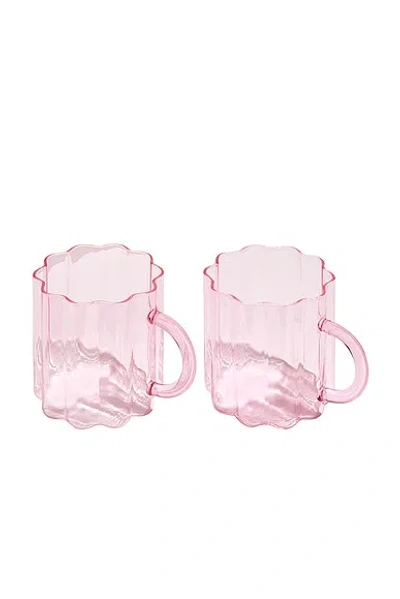 Fazeek Wave Mugs Set Of 2 In Pink