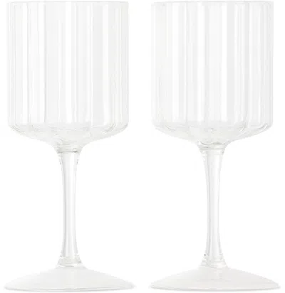 Fazeek Wave Wine Glass Set In Clear