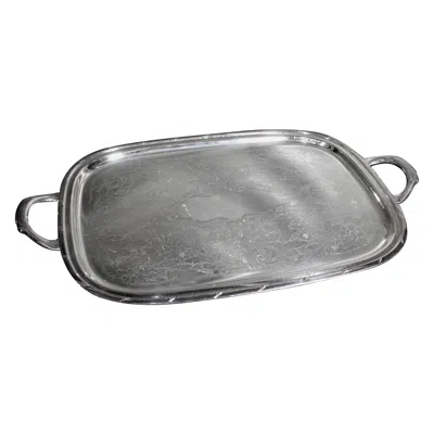 Pre-owned F.b. Rogers Silver Co. Rogers Antique Styled Silver Plated Engraved Serving Tray