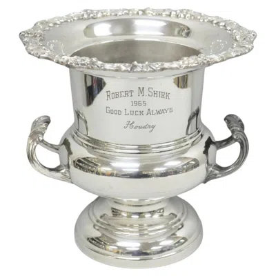 Pre-owned F.b. Rogers Silver Co. Vintage Fb Rogers Silver Plated Trophy Cup Champagne Chiller Ice Bucket Engraved