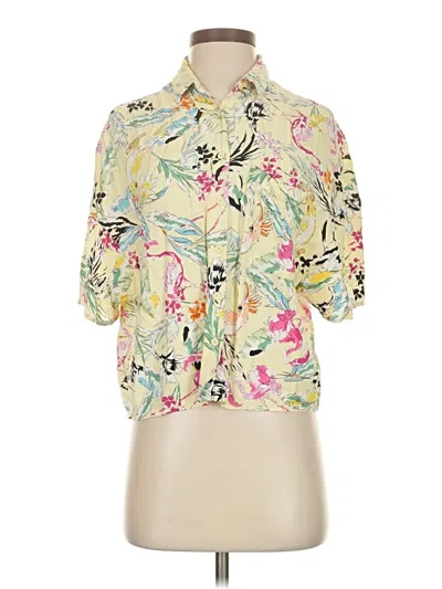 Pre-owned Fb Sister Short Sleeve Blouse In Yellow