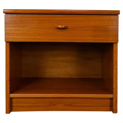 Pre-owned Fbj Møbler Scandinavian Modern Teak Nightstand End Table Cabinet With Drawer By Fbj Mobler In Brown
