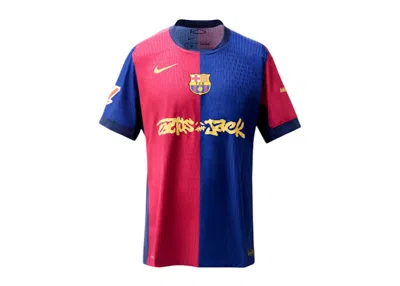Pre-owned Fc Barcelona Men's  X Travis Scott Limited Edition 2024/25 Jersey In Blue/scarelet Red