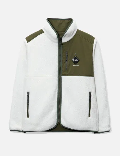 F.c. Real Bristol Polartec Boa Fleece Reversible Jacket In White