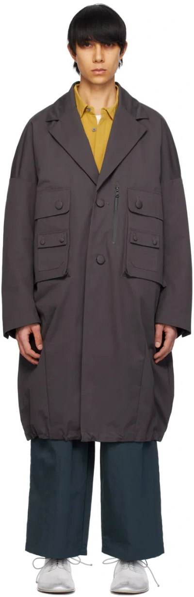 F/ce Gray Pocket Coat In Black