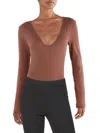 Fct Basics Womens V-neck Ribbed Bodysuit In Multi