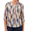 Fdj Henley Top In Catalyst Print In Multi