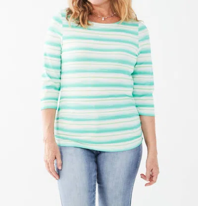 Fdj Amoy Stripe Top In Green