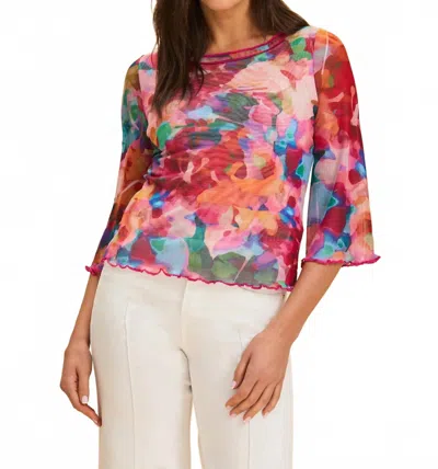 Fdj Bell Sleeve Boat Neck Top In Stephanie In Multi