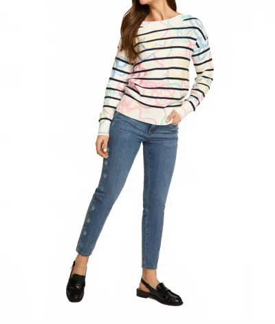 FDJ BOAT-NECK PRINTED SWEATER IN ROSETTE PRINT