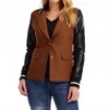 Fdj Bonded Leather Jacket In Espresso In Brown