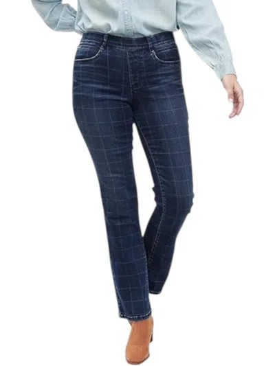 Fdj Boot Cut Check Pull On Jean In Indigo In Blue